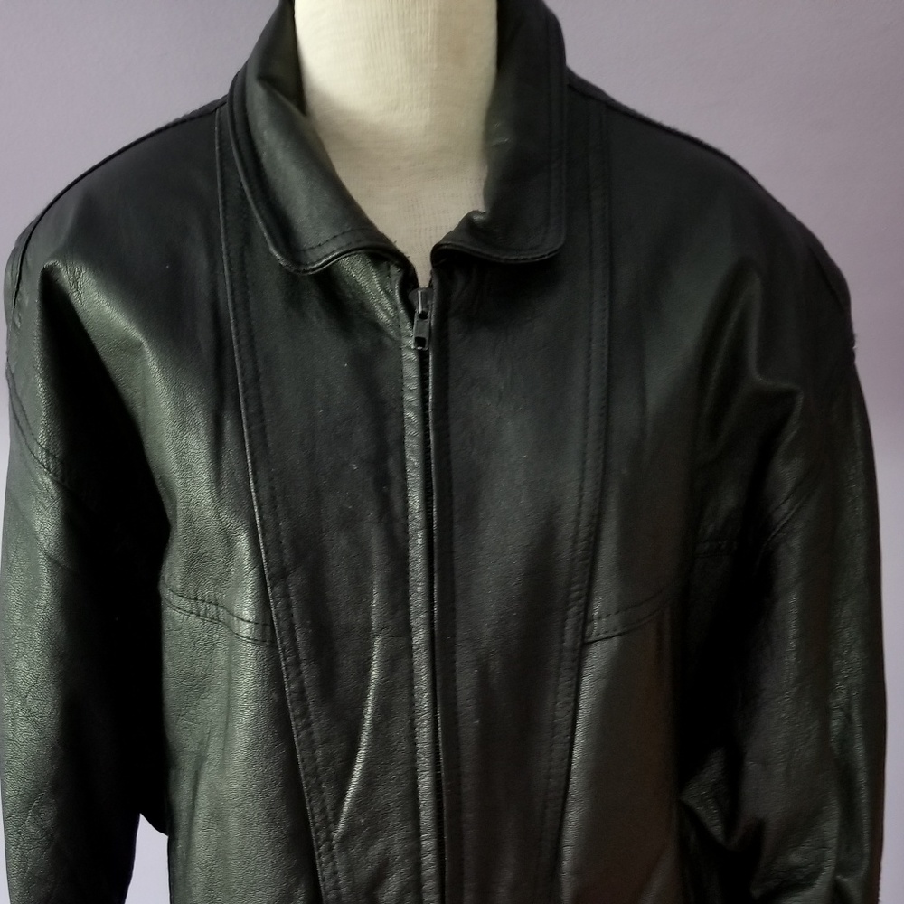 Real Leather Men's Jacket - black